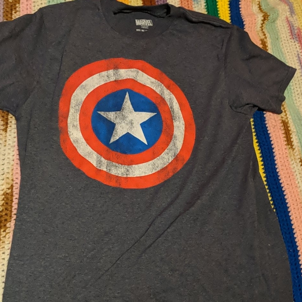 Captain America distressed shield shirt